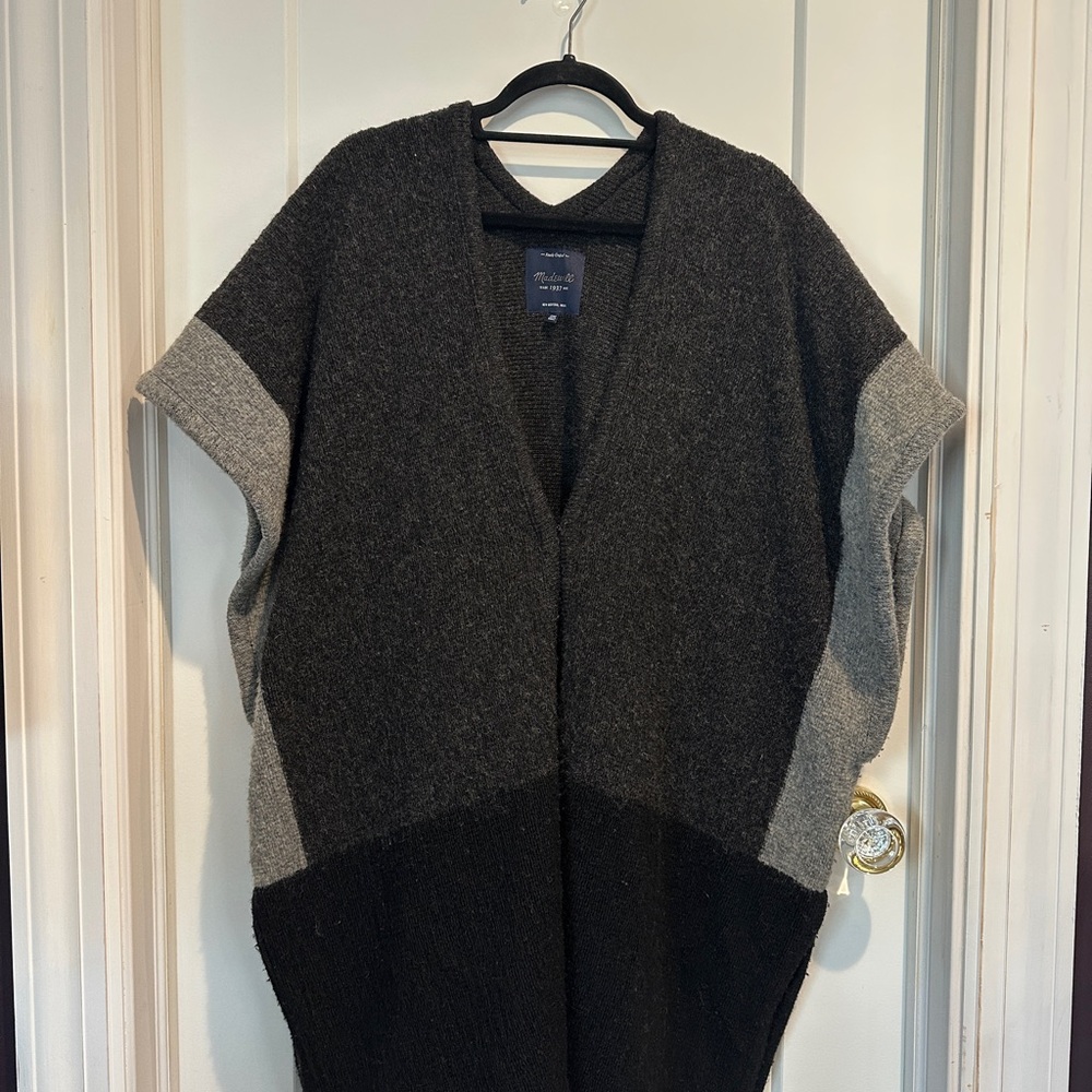 Black and Gray Wool Cape